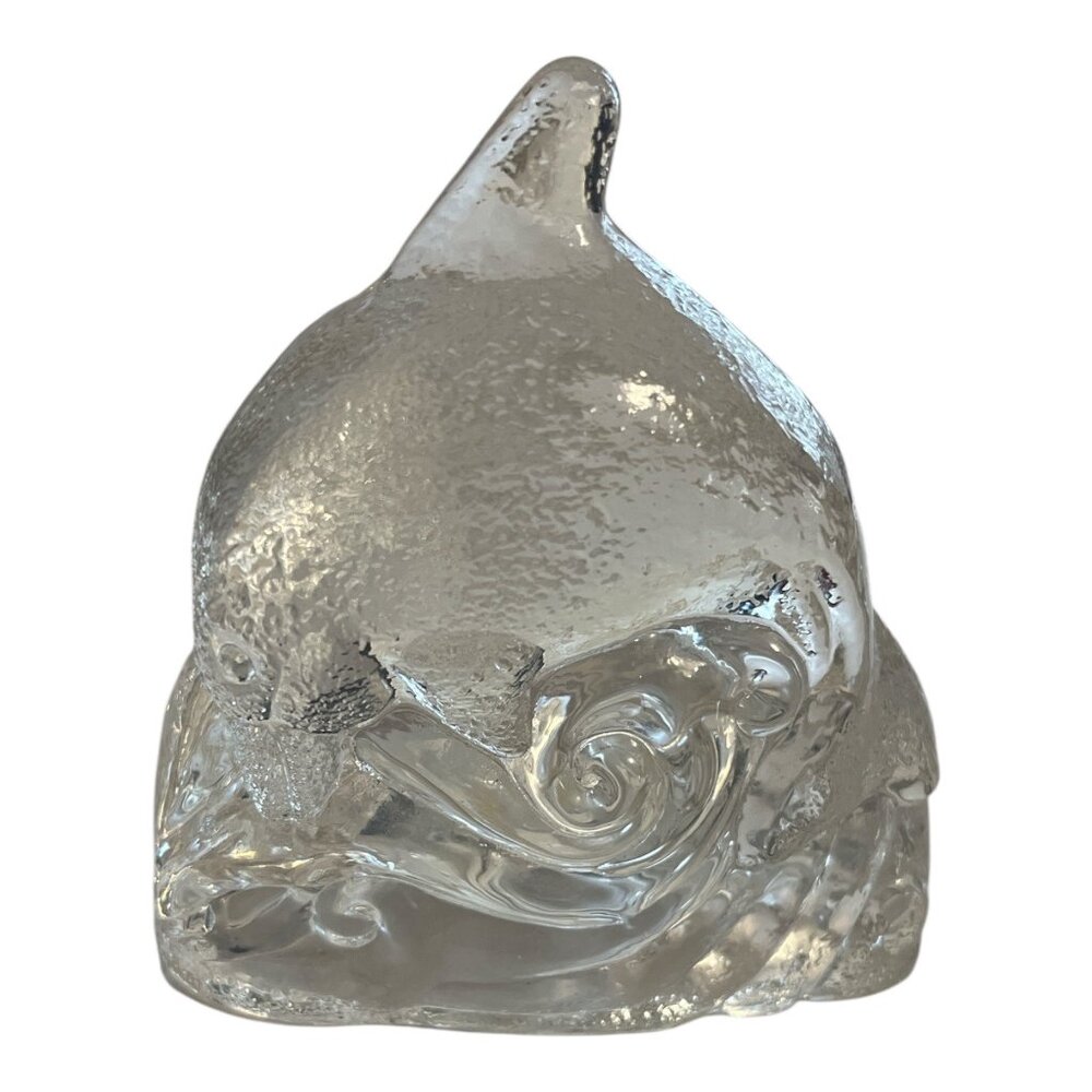 Vintage 1980s–1990s Partylite Expressly for Candle Dolphin Glass Votive Holder